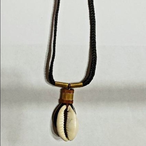 African Other - Cowrie shell and brass necklace